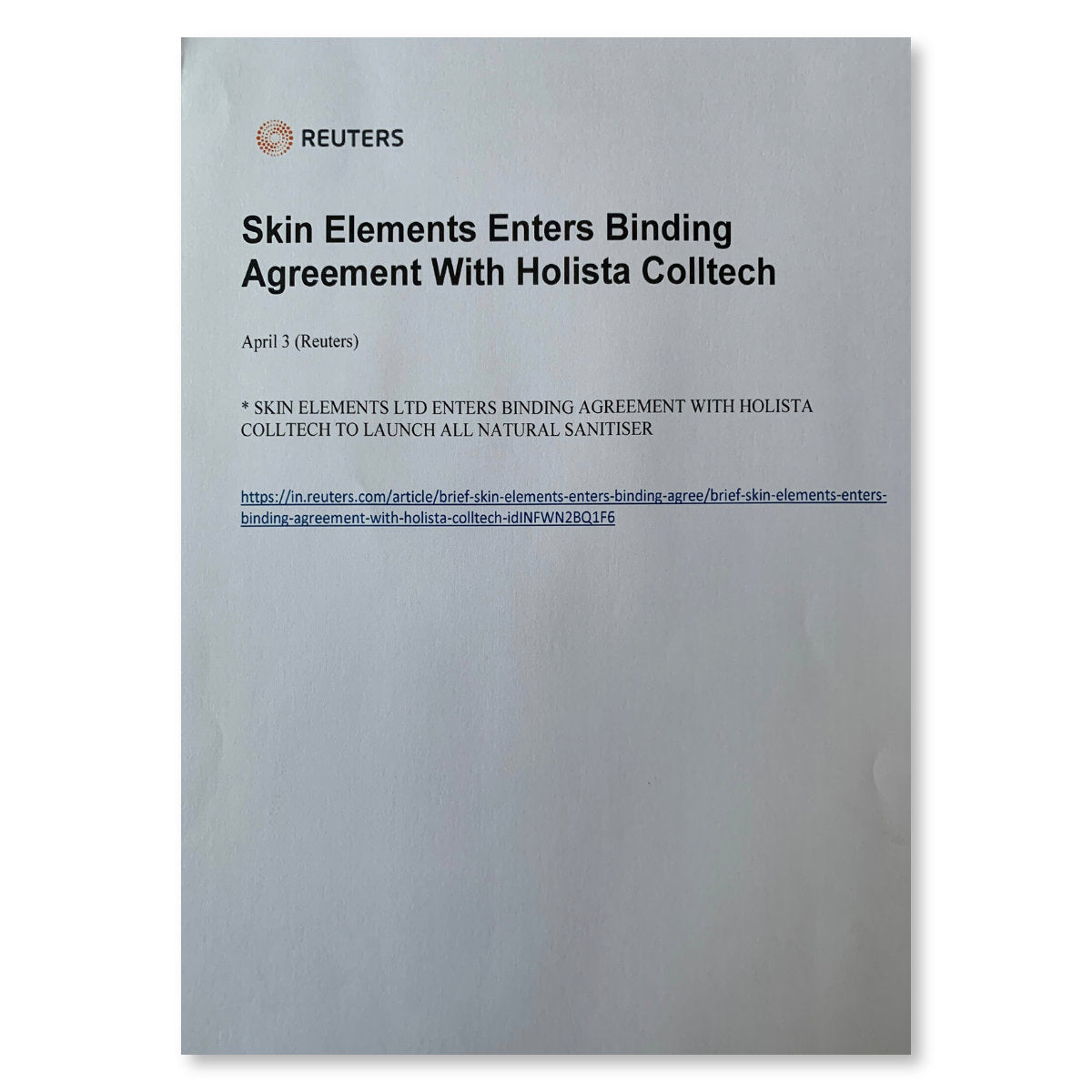 Reuters APR 2020 SKNLife