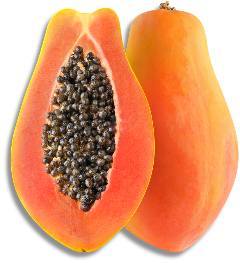 Halved Papaya